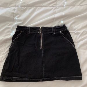 Black zip up skirt